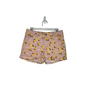 So Floral Lemon Print Low Rise Favorite Midi Shorts Pink Size 5